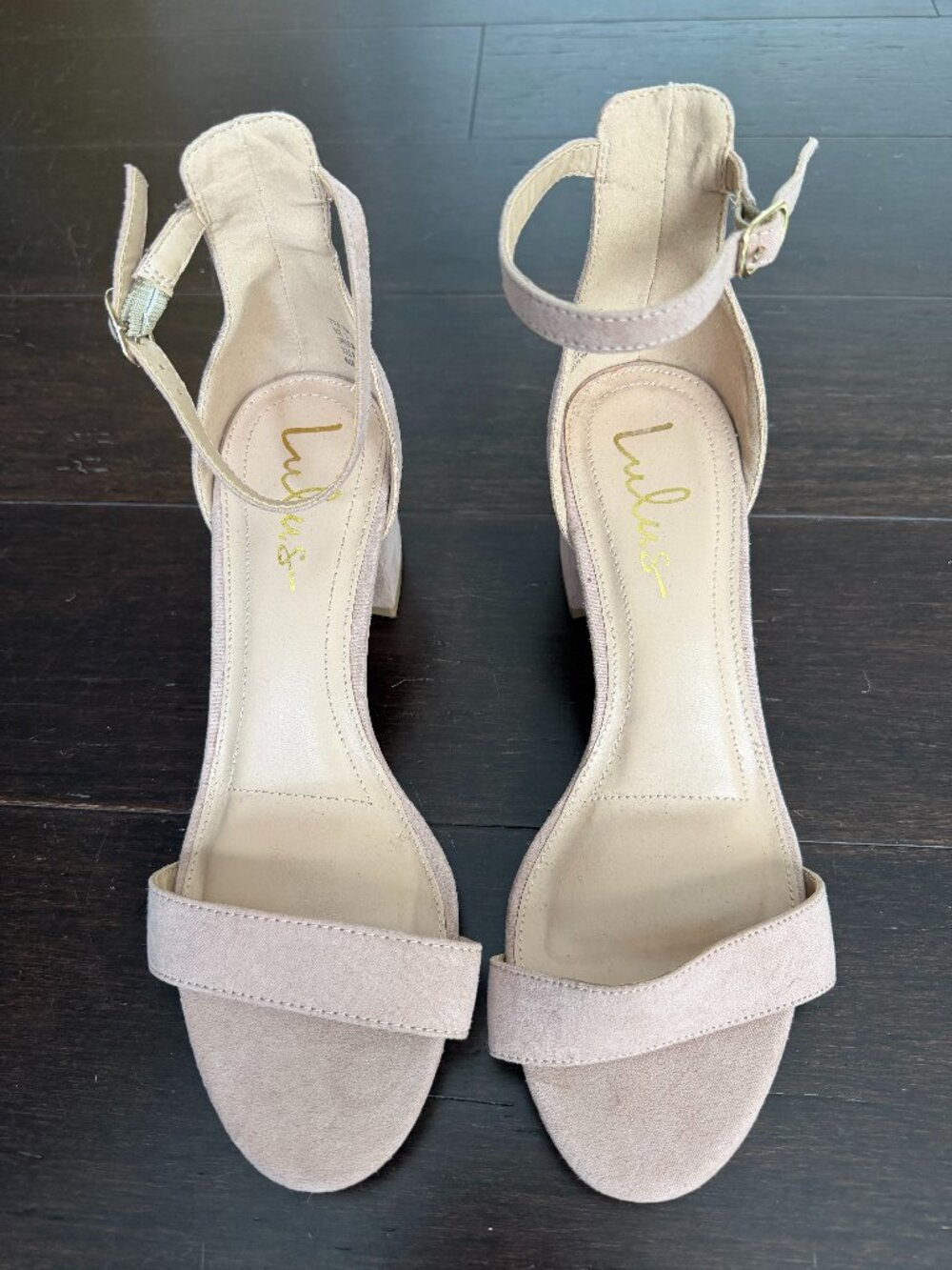 Lulu's Blush Pink Ankle Strap Open Toe Heels
